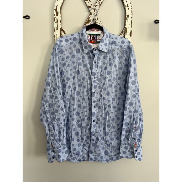 Robert Graham Other - Robert Graham Blue Phillipe Long Sleeve Button Down‎ Men's Size Large